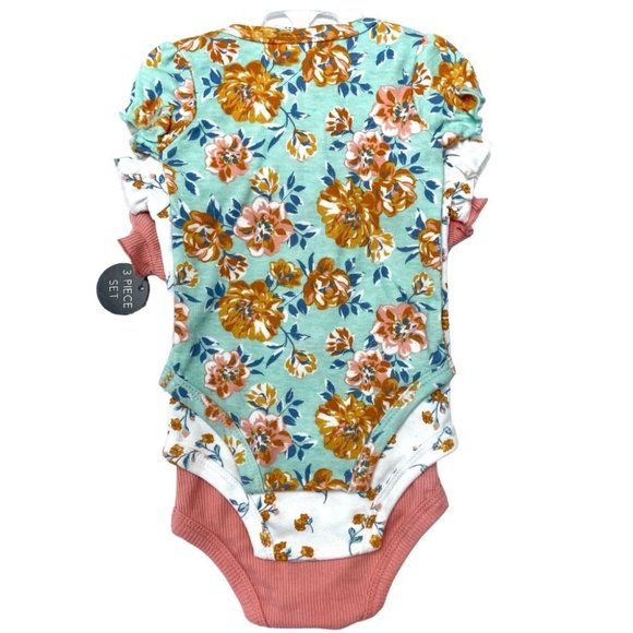 Baby Girl 3 pack Short Sleeve Onesies Bodysuits 0 - 9 Months Nicole Miller - Picture 3 of 4